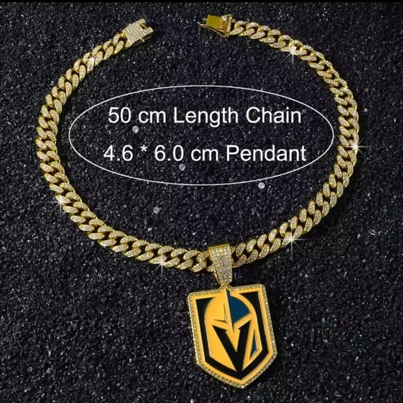 New Vegas Golden Knights Iced Out Chain Necklace 20 Or 24 Choose
